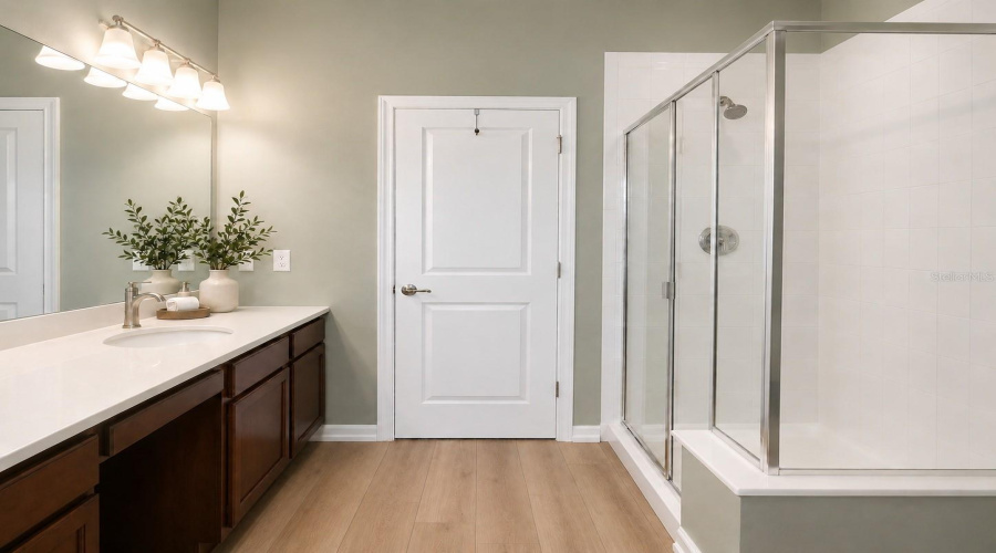 Oversized walk-in shower