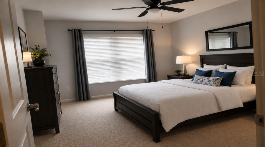 Virtually staged second bedroom