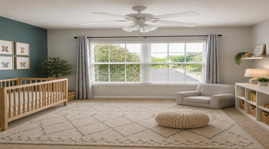 Virtually staged third bedroom