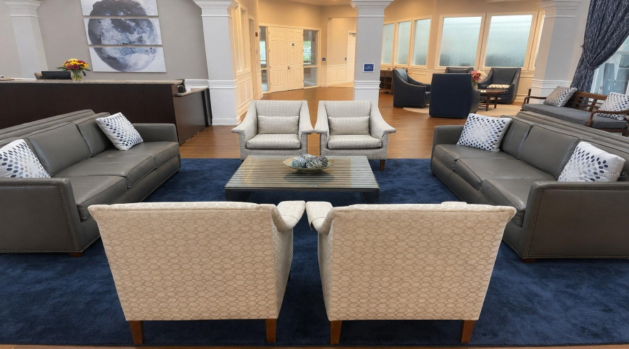Lounge area inside clubhouse