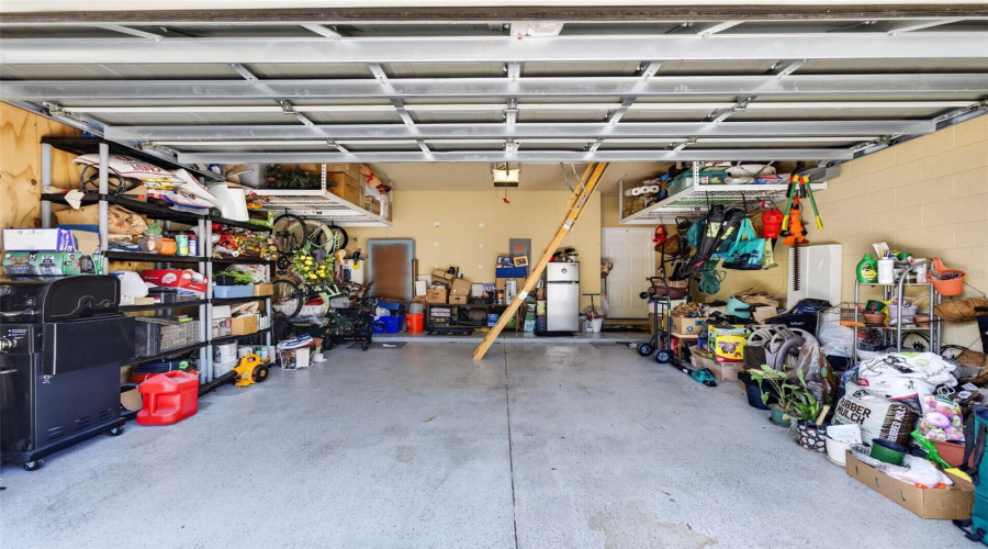 2 Car Garage w/overhead storage and shark like floor coating