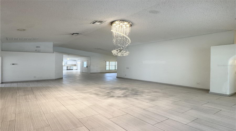 Living room rear to front angle