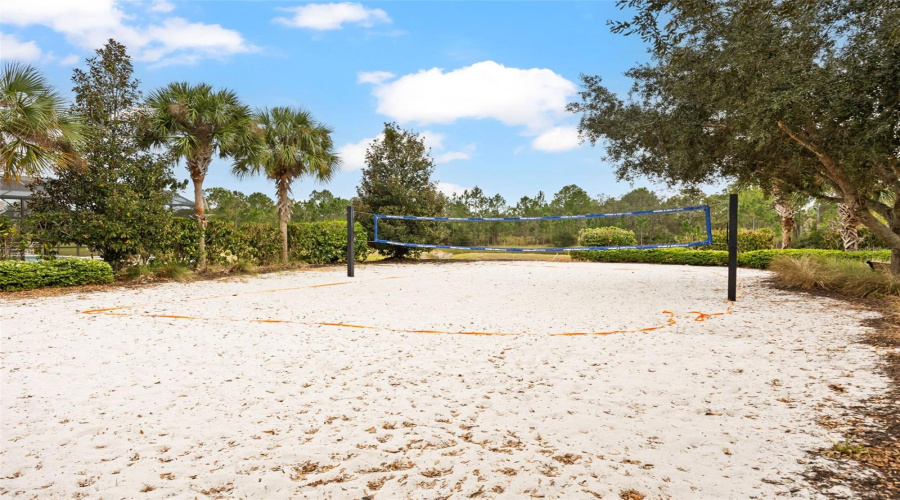 Community sand volleyball court providing another great recreational amenity for owners and guests at Watersong Resort.