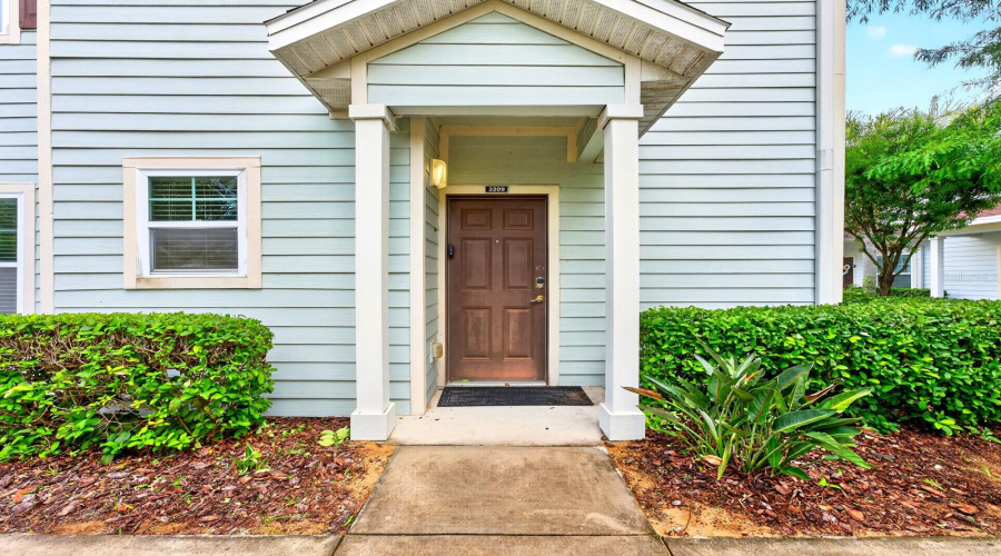 Covered front entry.