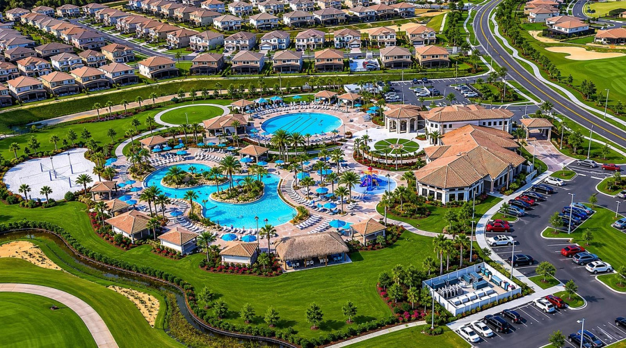 Champions Gate Clubhouse with all exculsive amenities included in HOA membership.