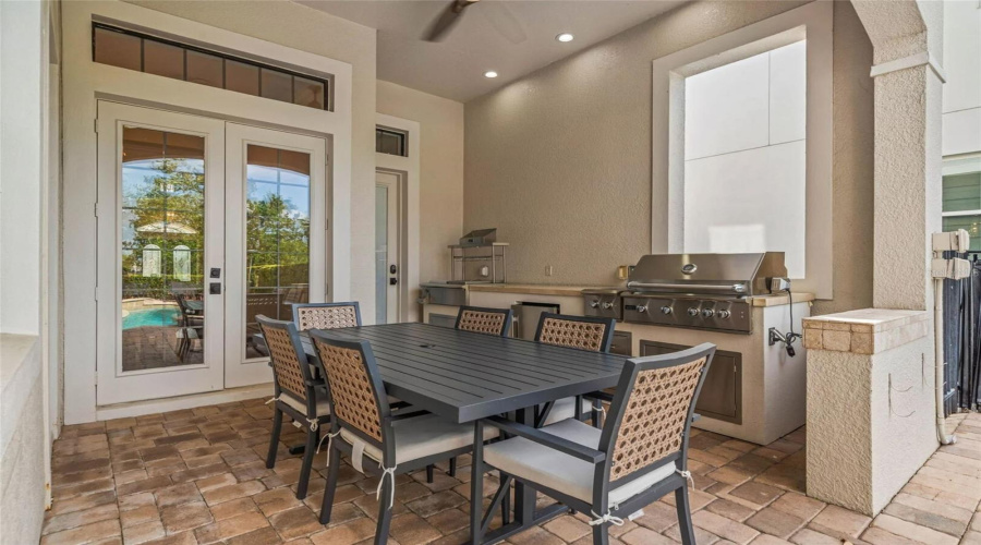 Shaded outdoor dining