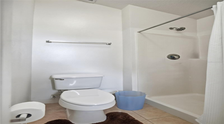 water closet with shower
