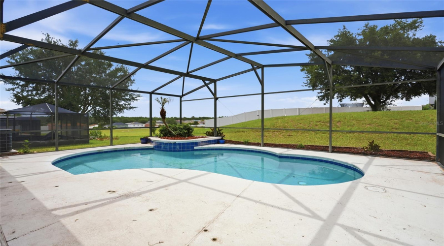 freshly painted pool deck