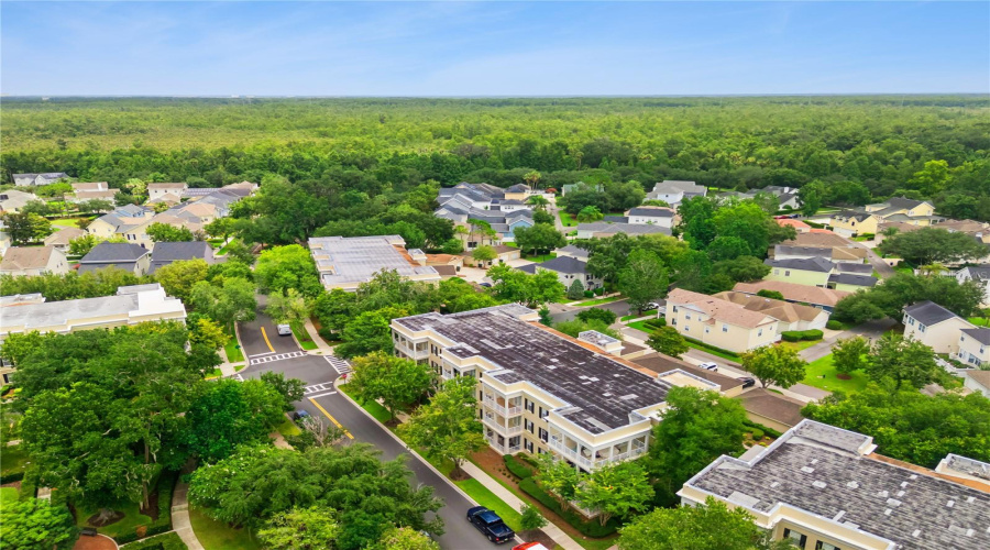 Aerial of Building - OneCar Garage is behind