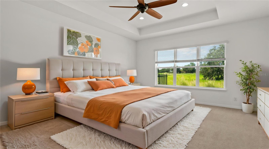 Primary Bedroom staged