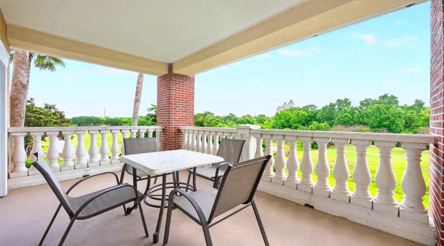 Private balcony offers gorgeous views.