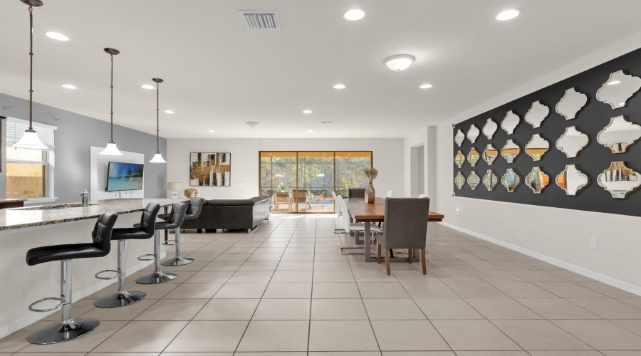 Open floor plan: Living, Kitchen and Dining combo