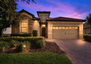 This photo if a virtual twilight photo to give an idea of what the home looks like in the evening.