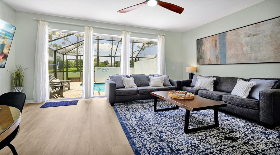 Living Room with View to Pool