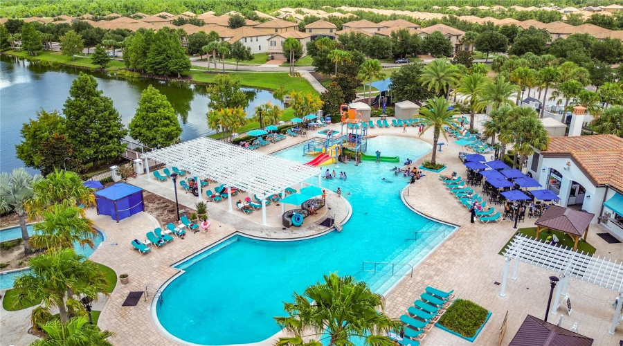 Resort-style community pool with lazy river