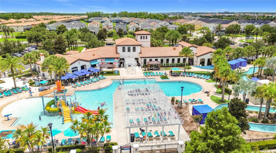 Clubhouse overlooking the resort amenities