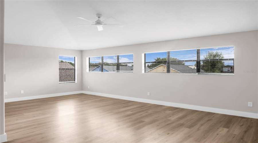 Second level Bonus Room offers generous flex space with endless possibilities