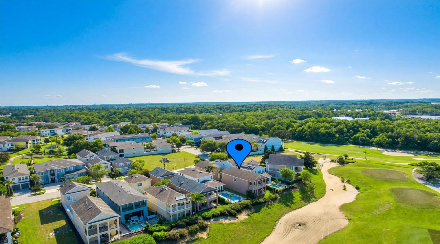 Aerial Shot/Home on the Golf Course