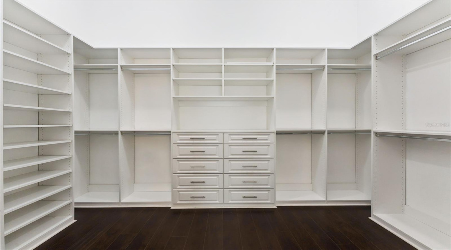 Spacious primary walk in closet