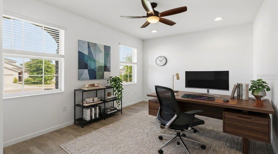 Virtually staged flex room