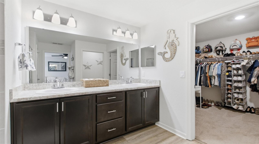 Primary Bathroom with Dual Vanities
