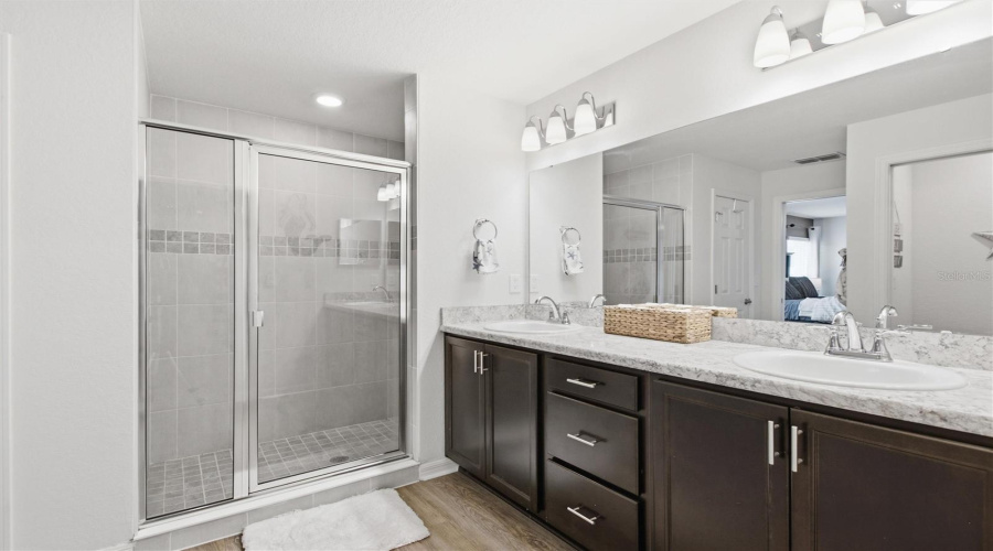 Primary Bathroom with Tile Shower