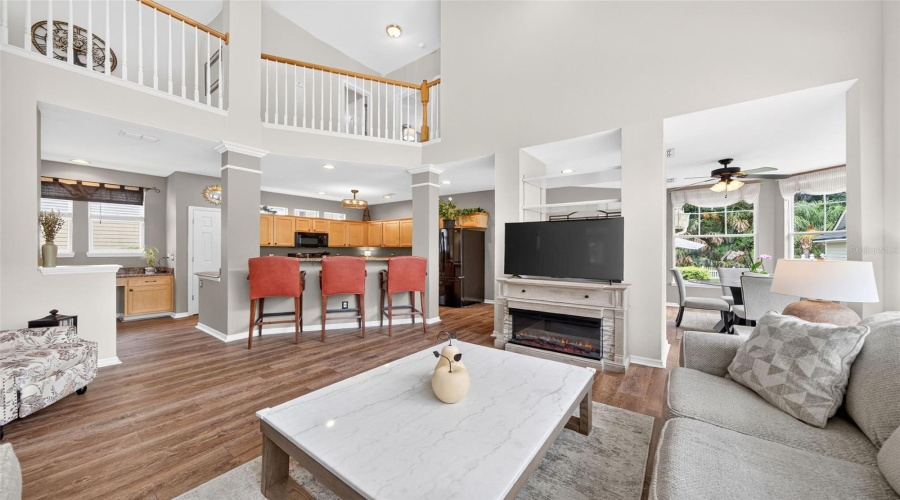 Great Room looking into Kitchen and Sunroom