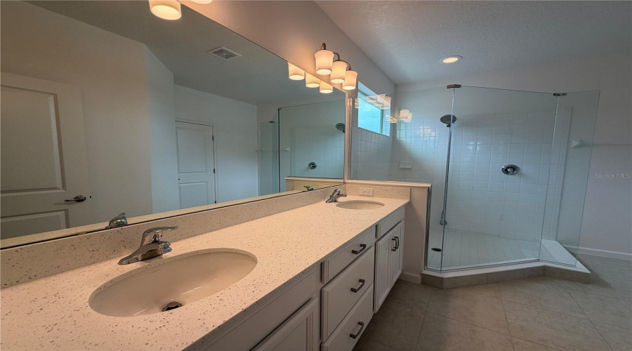 Primary bathroom Large shower stall