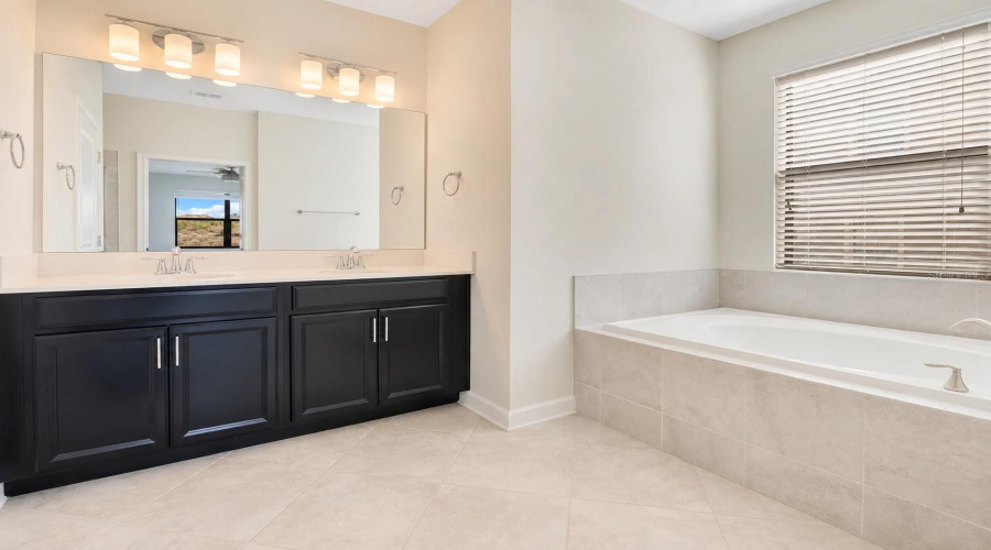 Dual sinks, tub with stand alone shower