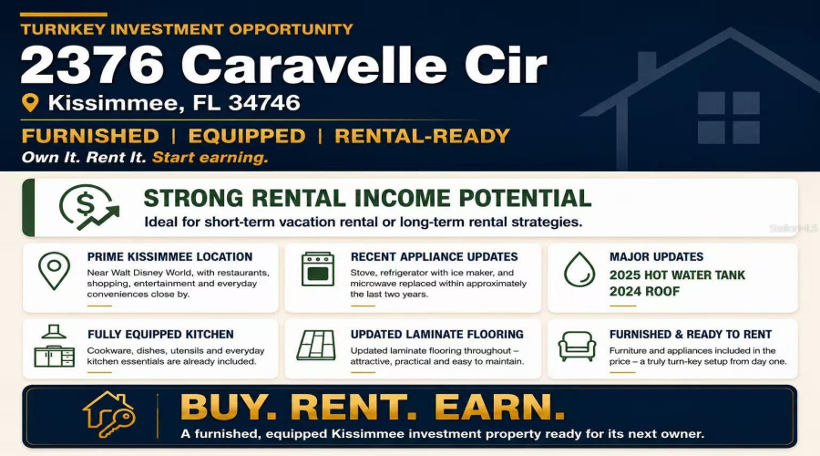 KISSIMMEE, Florida 34746, 4 Bedrooms Bedrooms, ,3 BathroomsBathrooms,Residential,For Sale,CARAVELLE,0,MFRO6434842