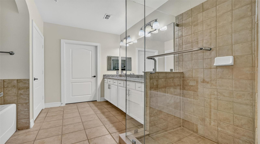 Primary Bathroom with walk-in Shower, Tub & Dual Vanity