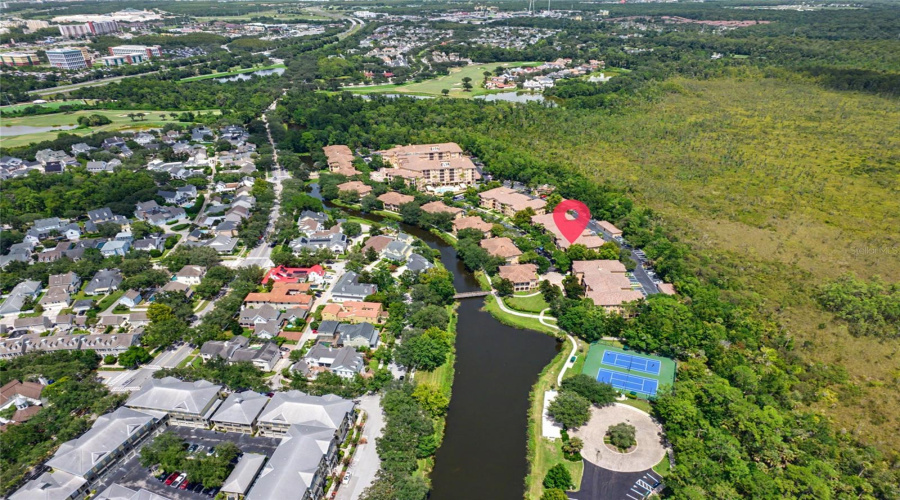 Aerial View - Corner unit South Facing with water view
