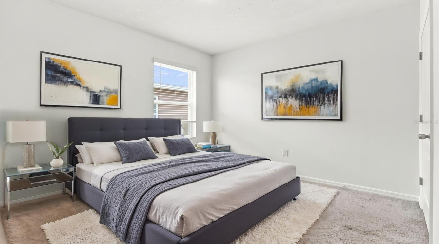 Staged second bedroom