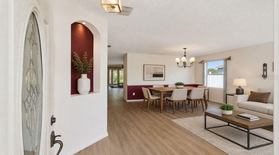 Entry, Dining &Amp; Living Room Virtually Staged