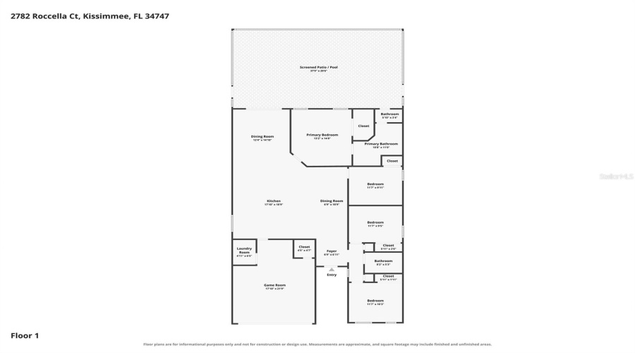 Kissimmee, Florida 34747, 4 Bedroom Bedrooms, ,2 Bathroombathrooms,Residential,For Sale,Roccella,0,Mfro6436469