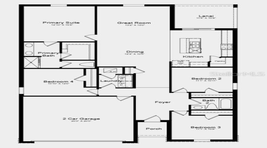 Floor Plan~ Additional Highlights Include: Ge Refrigerator, Top Load Washer And Dryer, Lvp Flooring Throughout The Main Living Area, And Window Blinds Throughout The Whole House.