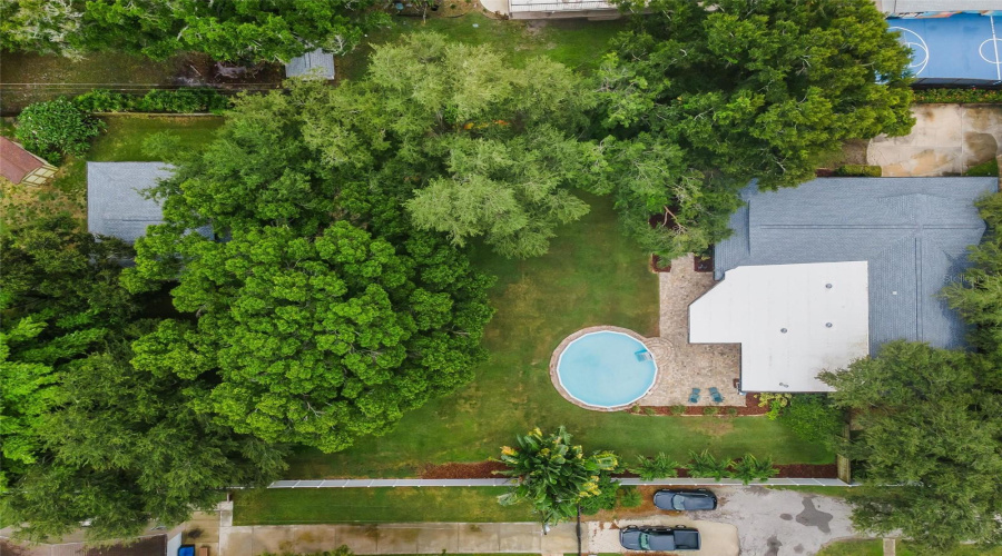 Aerial Views Of Backyard And Pool