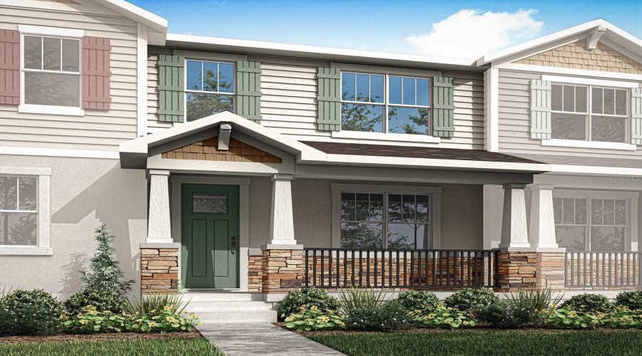 Hickory Grove - Aurora Floorplan - Craftsman Elevation - Architect'S Rendering