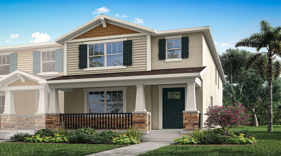 Hickory Grove - Catalina Ii Floorplan - Craftsman Elevation - Architect'S Rendering