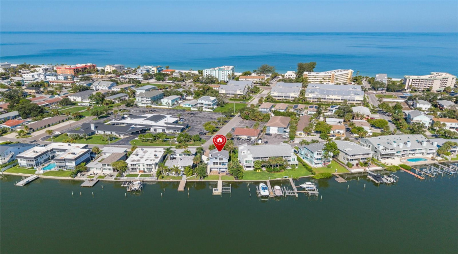 Aerial View Of Home And The Beach