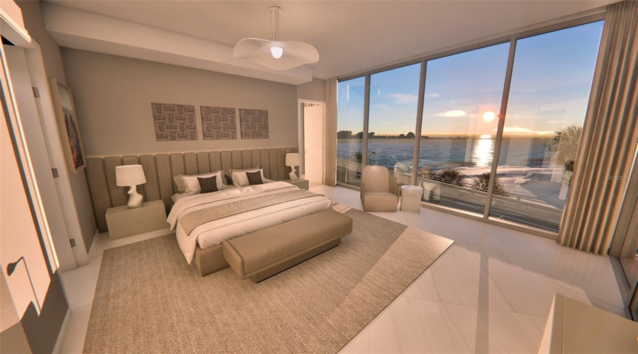 Primary Bedroom At Sunset - To Be Built