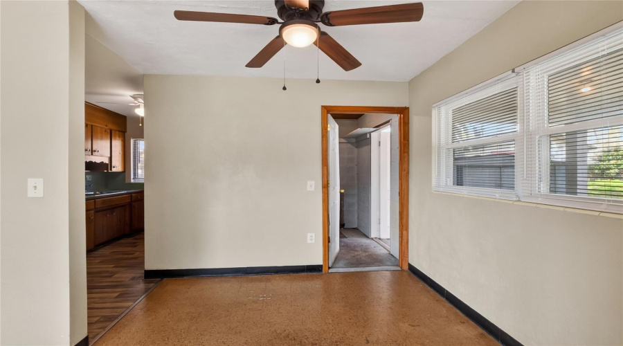 Dining Area With Laundry Room And Kitchen Entrance