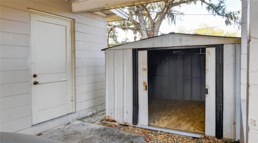 Carport Door To The Laundry Room And Shed