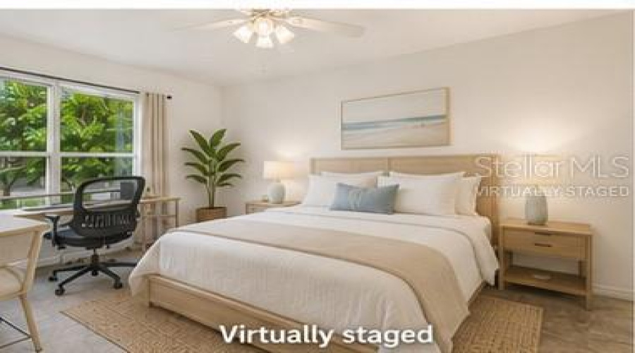 Virtually Staged Primary Bed
