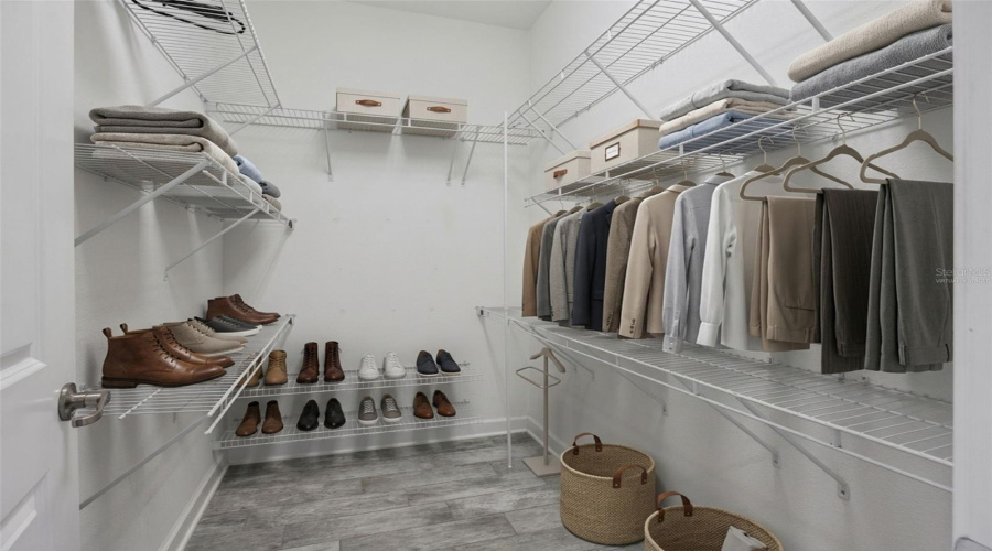 Virtually Staged Primary Closet