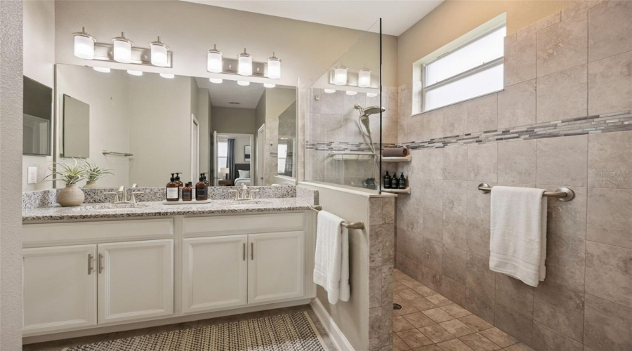 Virtually Staged Primary Bathroom