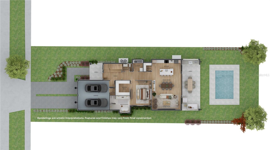 Detailed Floor Plan Illustrating The Home’s Interior Layout, Room Placement And Outdoor Living Areas.