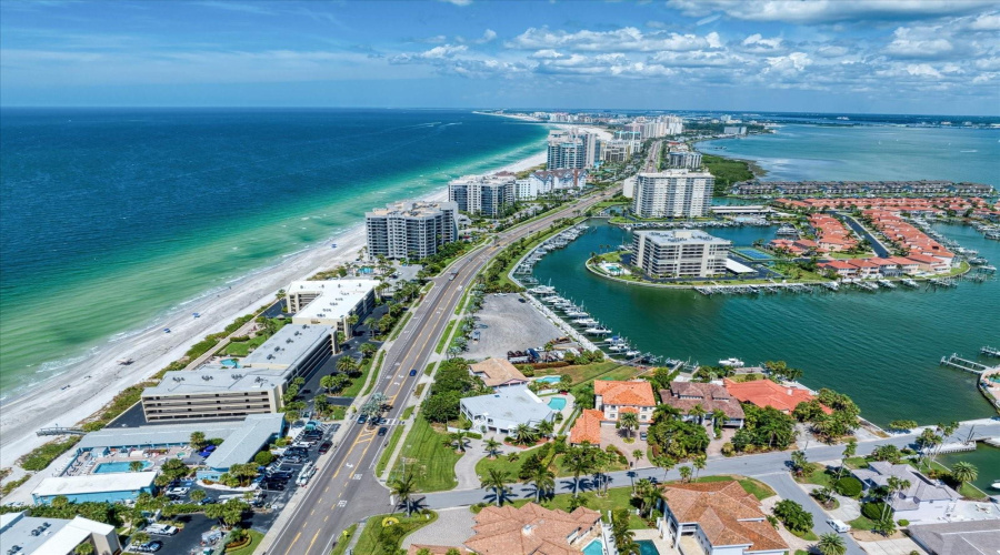 Aerial Bay &Amp; Beach Steps Away