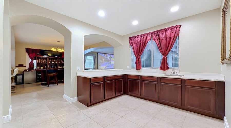 Wet Bar Area View Towards Dining/Breakfast Area And Great Room.