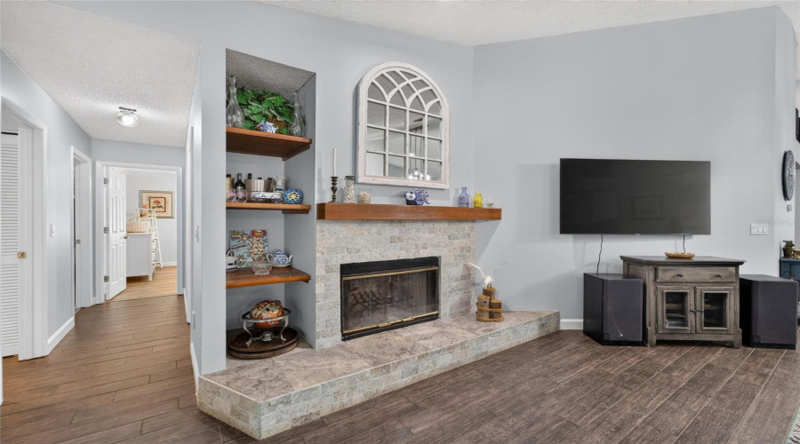 Fireplace In Dining Area